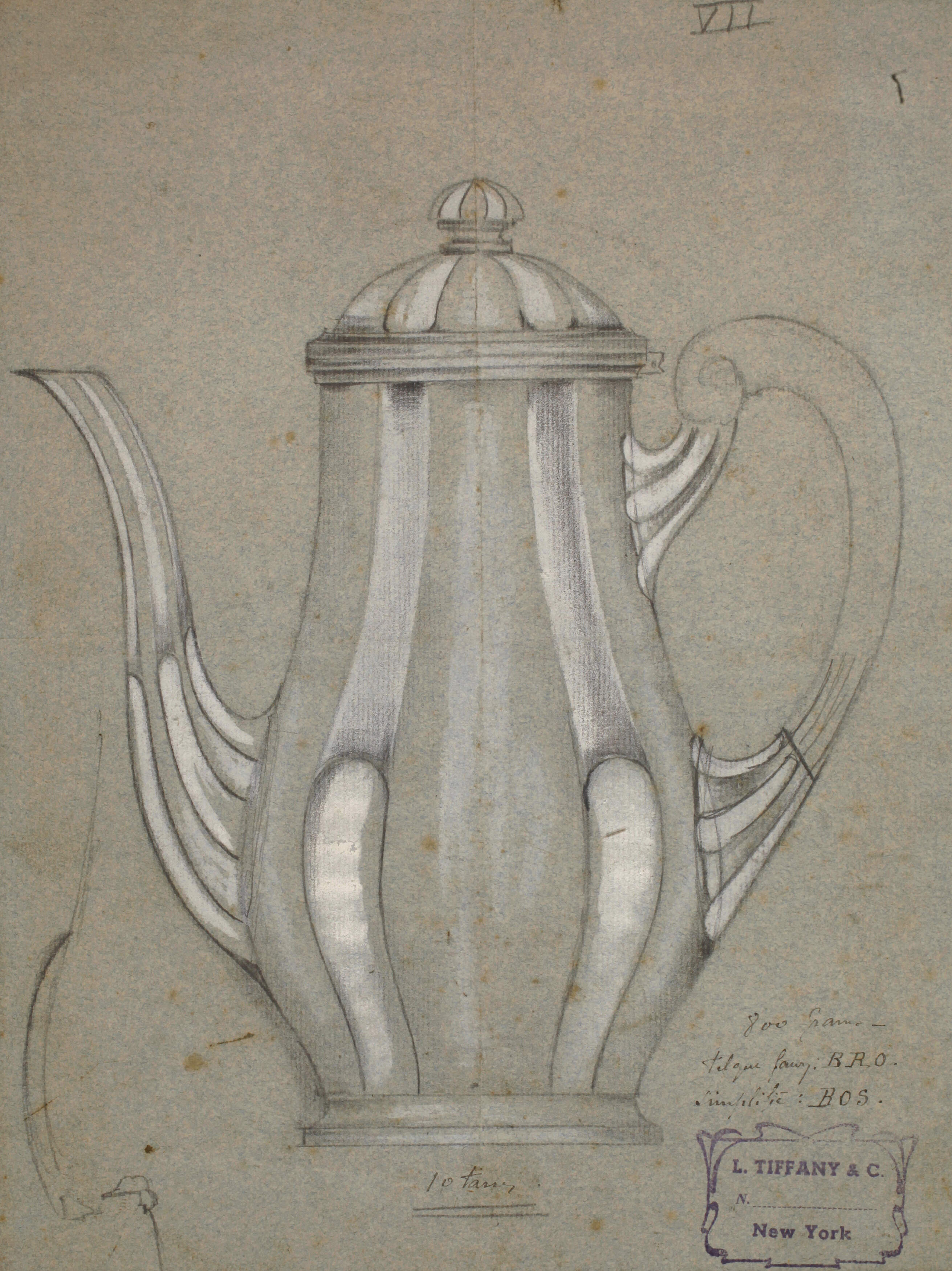 Louis Tiffany & C., Entwurfszeichnung