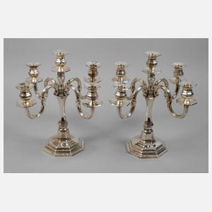 Paar fünfflammige Girandolen Art déco