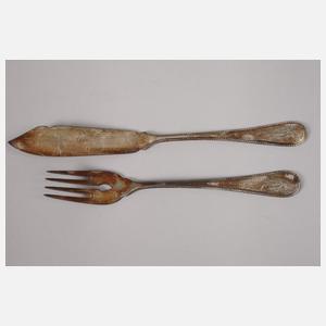 Fischbesteck Silber Art déco