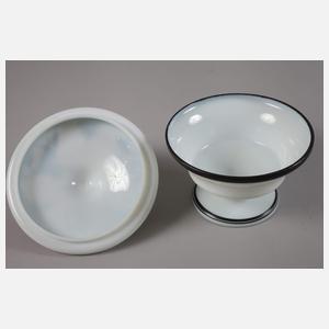 Deckeldose mit Schwarzlotmalerei