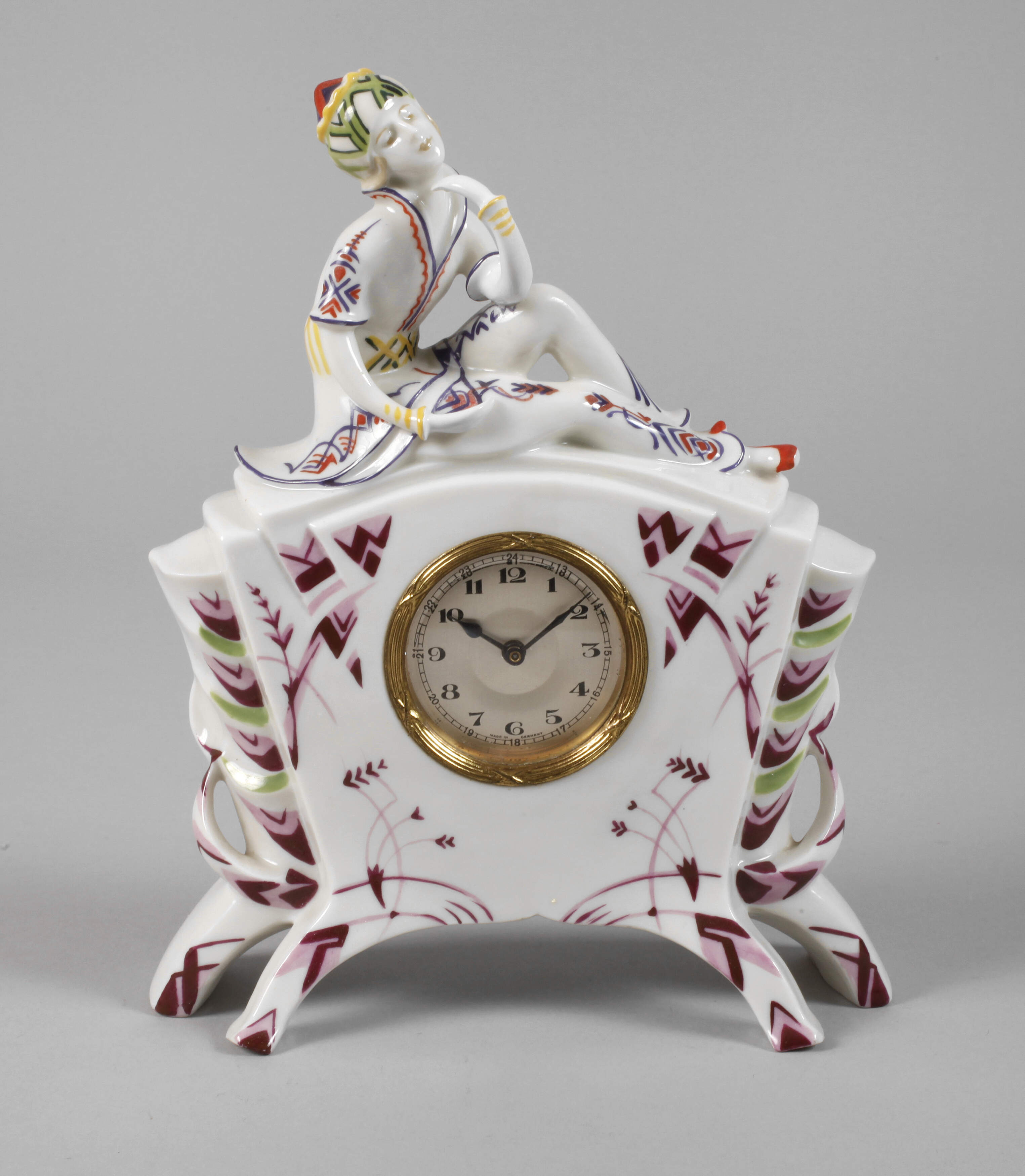 Figürliche Tischuhr Art déco