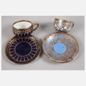 Rosenthal Konvolut Mokkatassen Silberoverlay