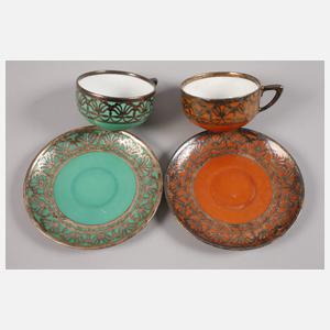 Rosenthal Konvolut Mokkatassen Silberoverlay