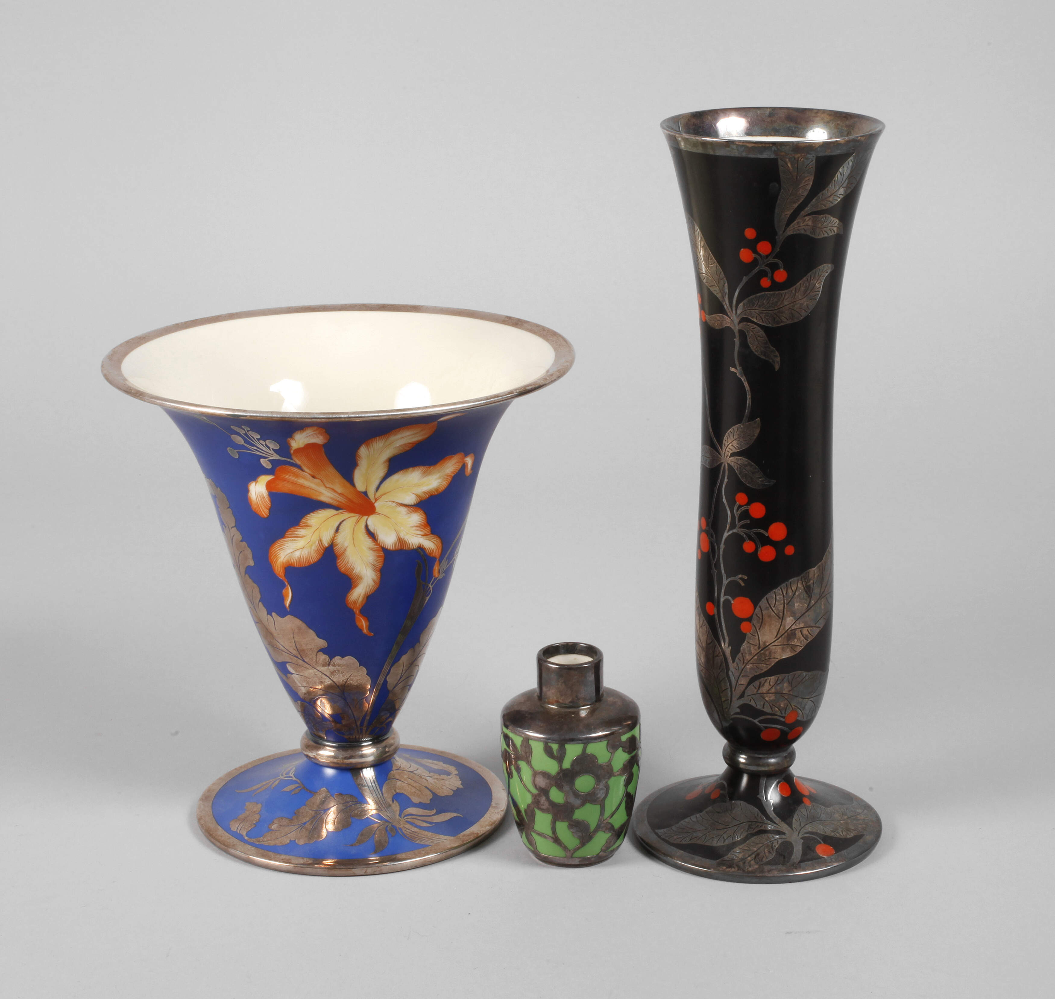 Rosenthal Konvolut Ziervasen Silberoverlay