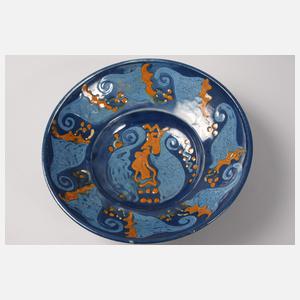 Schale Art déco mit Schlickermalerei