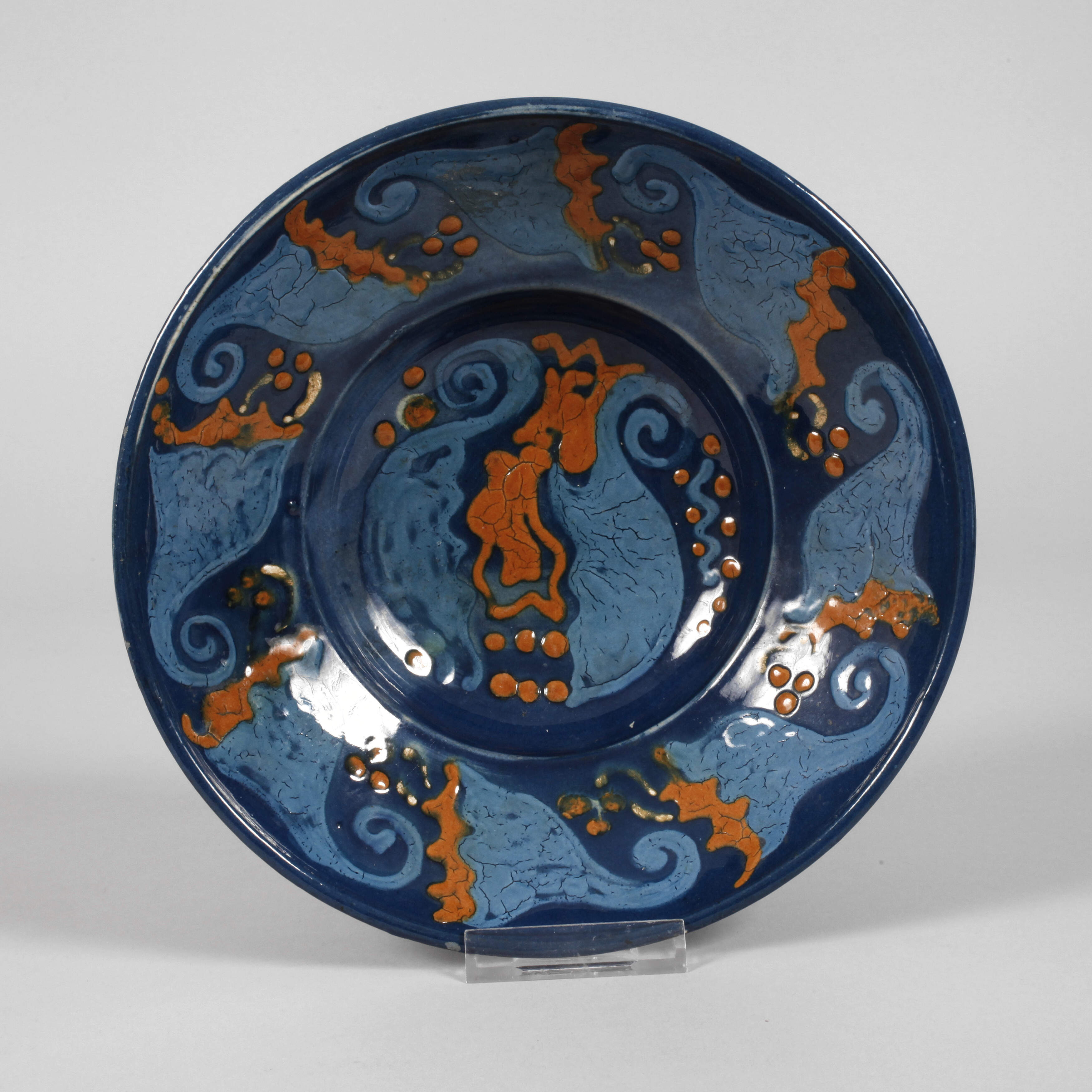 Schale Art déco mit Schlickermalerei