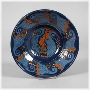 Schale Art déco mit Schlickermalerei