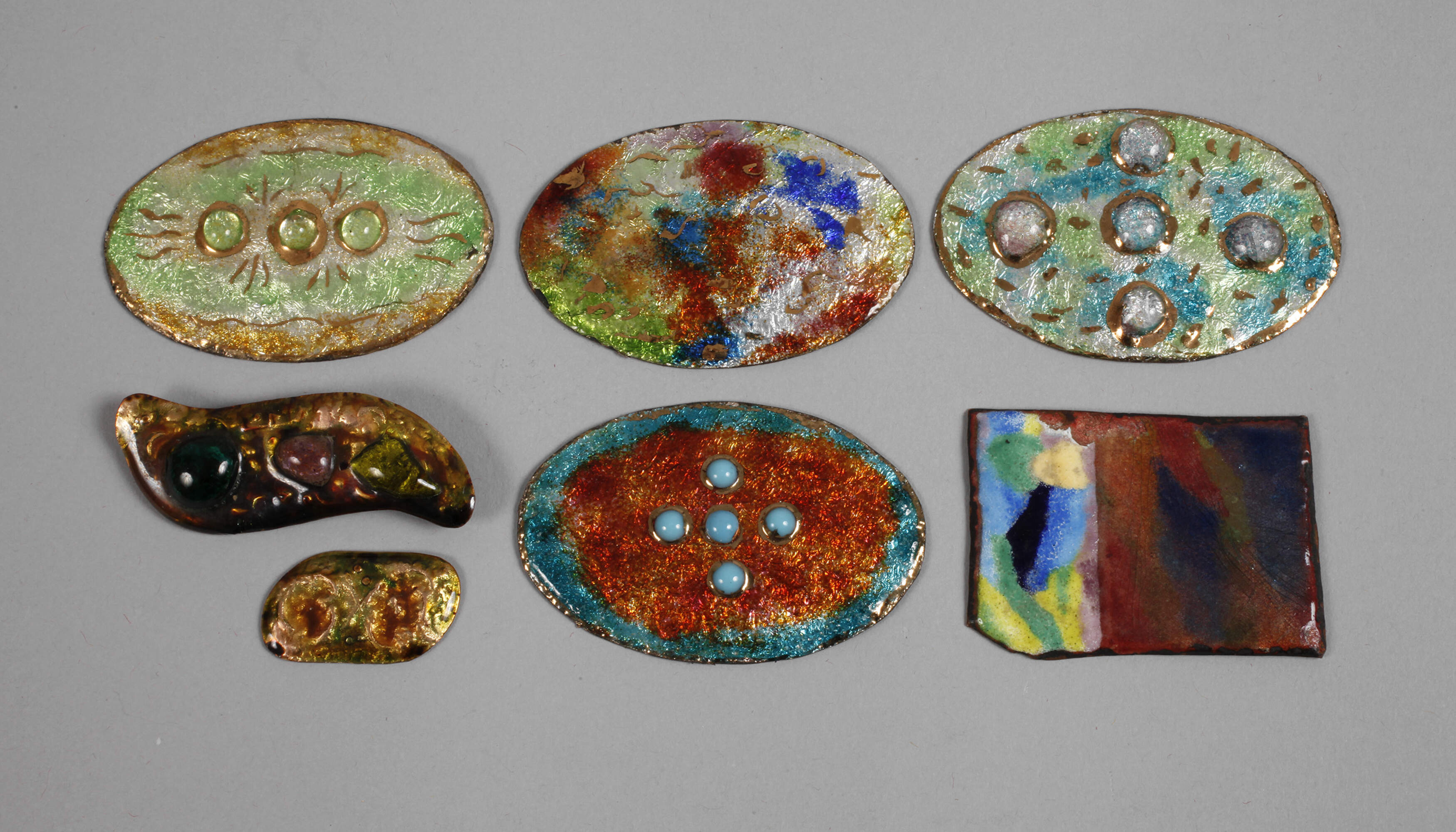 Limoges Konvolut kleine Emailleplatten