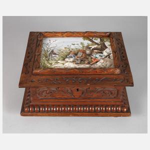 KPM Berlin Bildplatte Zwergenmotiv mit Schatulle