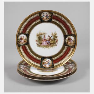 Drei Wandteller im Alt-Wiener Stil