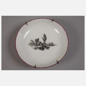 Alt-Wien Paar Schälchen Schwarzlotmalerei