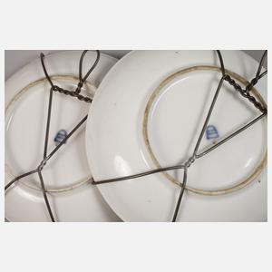 Alt-Wien Paar Schälchen Schwarzlotmalerei