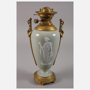 England Petroleumlampe Pâte-sur-pâte-Malerei