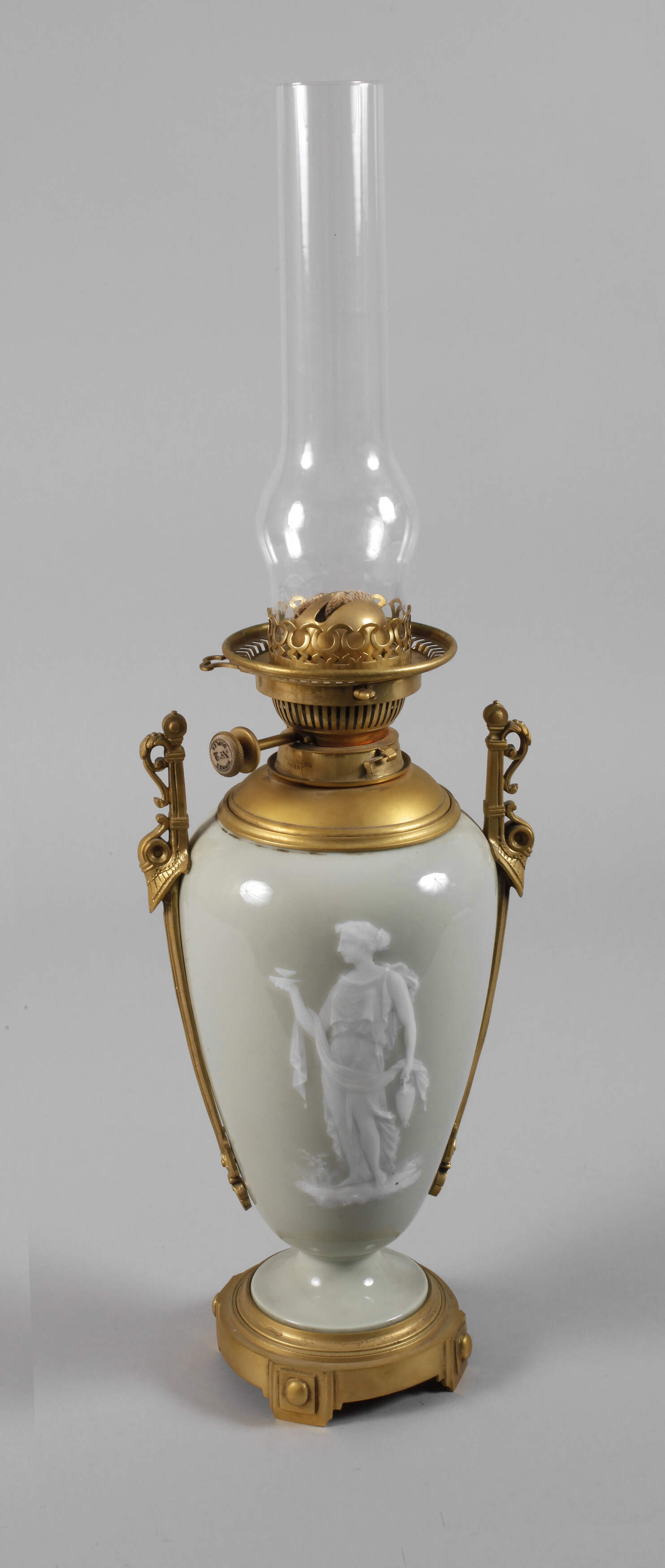 England Petroleumlampe Pâte-sur-pâte-Malerei