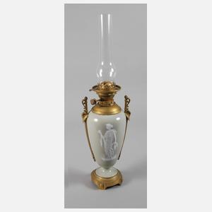 England Petroleumlampe Pâte-sur-pâte-Malerei