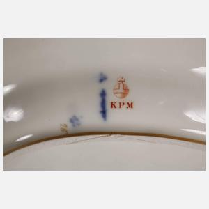 KPM Berlin drei große Vorlegeplatten Reliefgold