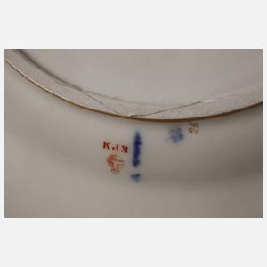 KPM Berlin drei große Vorlegeplatten Reliefgold