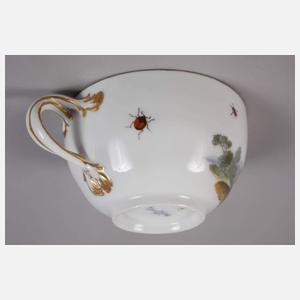 Meissen Teetasse mit Untertasse Vogelmalerei