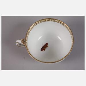 Meissen Teetasse mit Untertasse Vogelmalerei