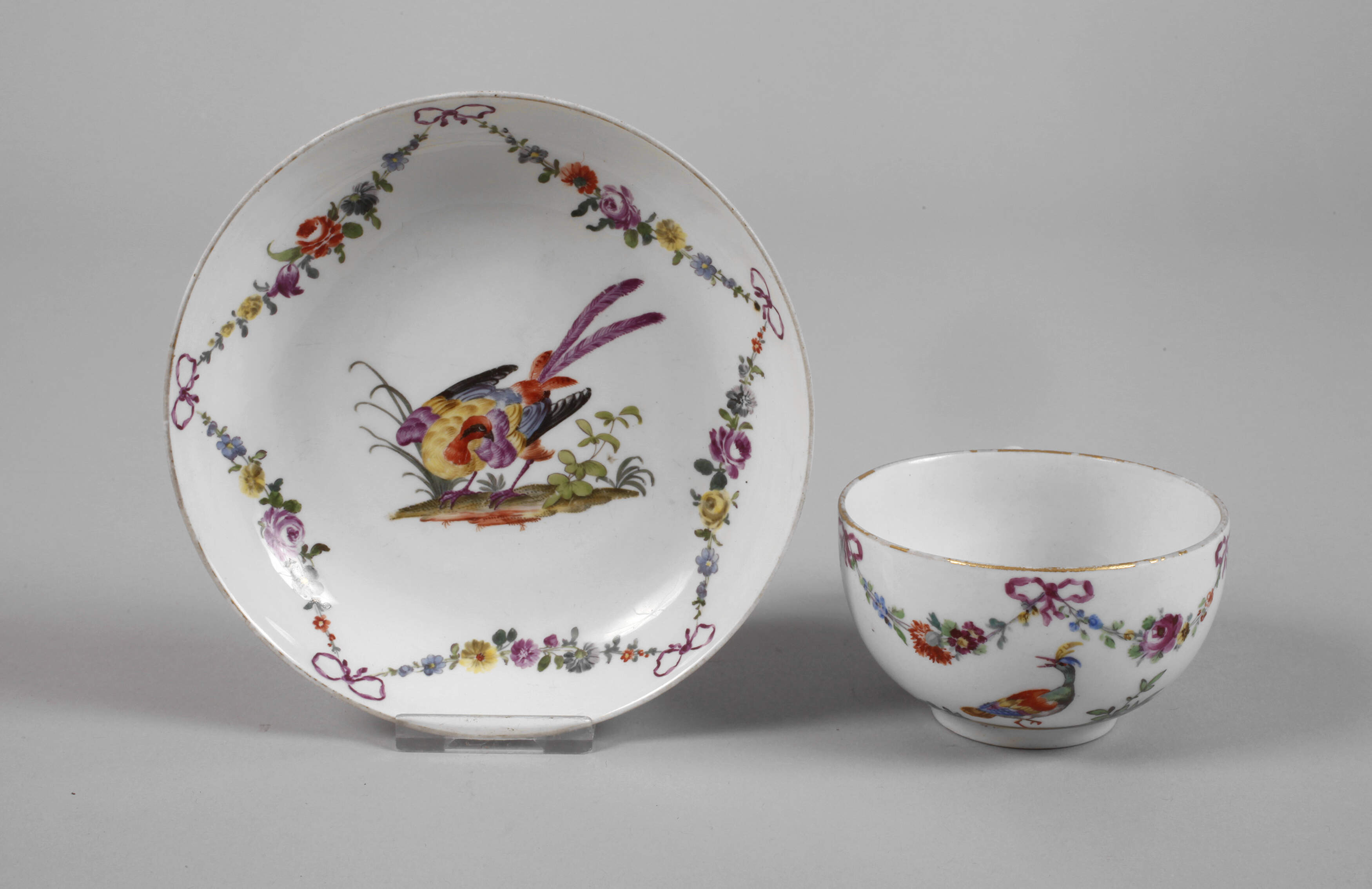 Meissen Teetasse Vogeldekor