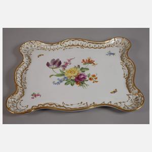 Meissen Prunktablett "Blume mit Schmetterling"