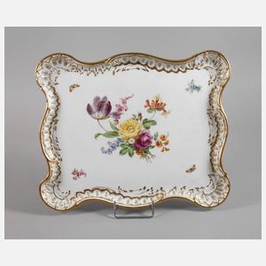 Meissen Prunktablett "Blume mit Schmetterling"