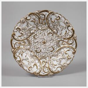 Meissen Prunkteller Vogelrelief