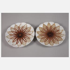 Meissen Paar kleine Reliefteller "Pressglasmuster"