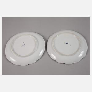 Meissen Paar kleine Reliefteller "Pressglasmuster"