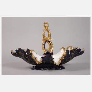 Meissen prunkvolle "Blattschale mit Handhabe"