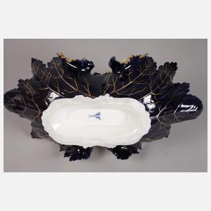Meissen prunkvolle "Blattschale mit Handhabe"