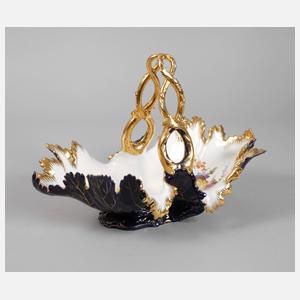 Meissen prunkvolle "Blattschale mit Handhabe"