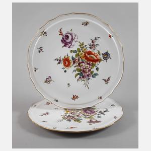 Meissen Paar Tortenplatten "Blumenbukett"