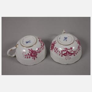 Meissen Mokkaservice "Indisch purpur"