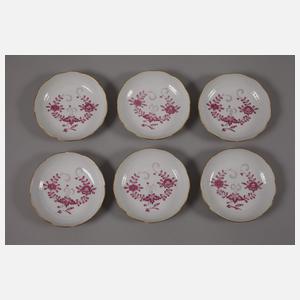 Meissen Mokkaservice "Indisch purpur"