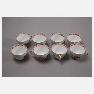 Meissen Rest-Kaffeeservice "Indische Malerei, rot"