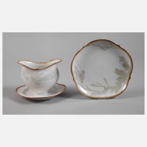 Meissen Sauciere und Dessertteller "Floral"