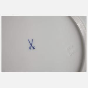 Meissen Zuckerdose und Paar Teller "Windblume"