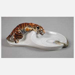 Meißen Teichert Schale mit Tigerszene