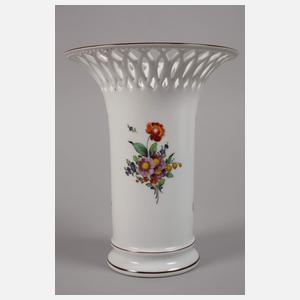 Nymphenburg Trompetenvase Blumenmalerei