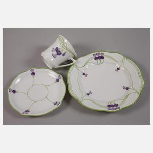 Nymphenburg Kaffeegedeck Veilchendekor