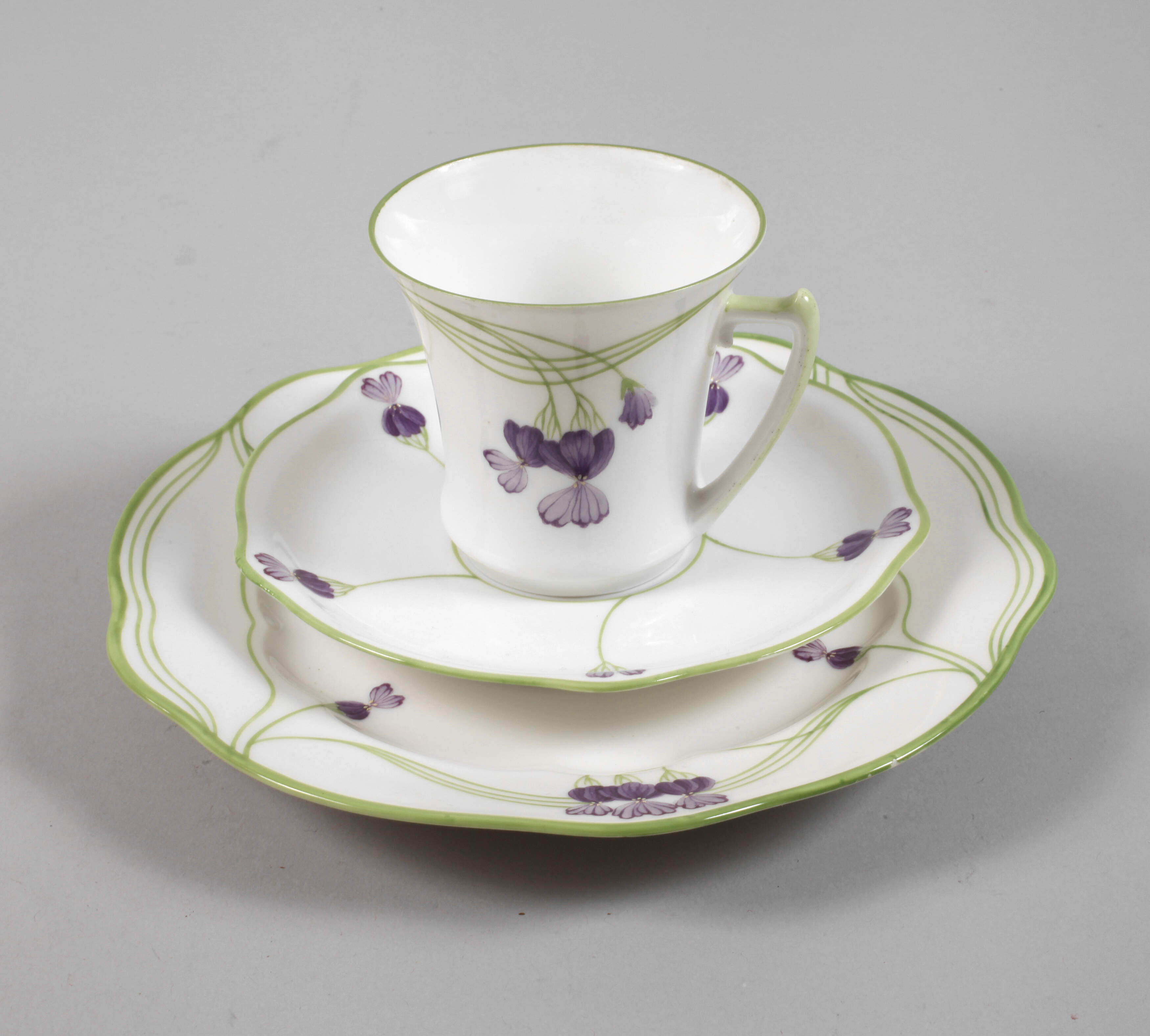 Nymphenburg Kaffeegedeck Veilchendekor