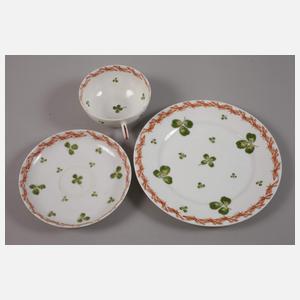 Nymphenburg Teegedeck Kleeblattdekor