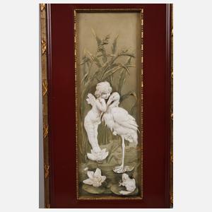 Rudolstadt-Volkstedt Paar Reliefbilder Amoretten