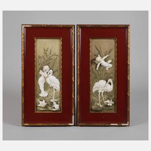 Rudolstadt-Volkstedt Paar Reliefbilder Amoretten