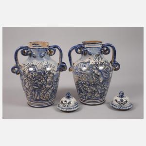 Paar Deckelvasen Savona