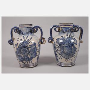 Paar Deckelvasen Savona