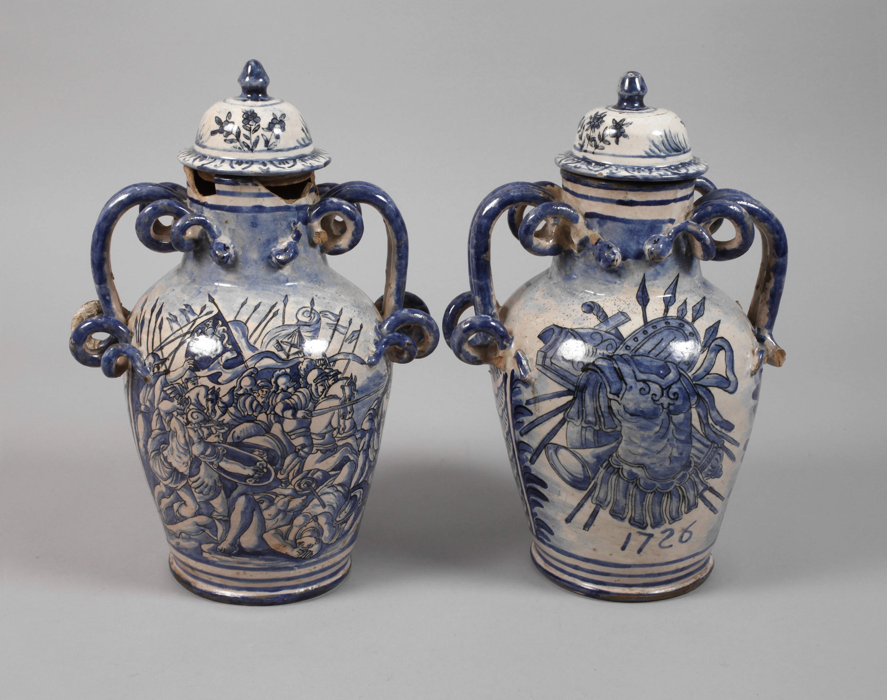 Paar Deckelvasen Savona