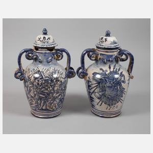 Paar Deckelvasen Savona