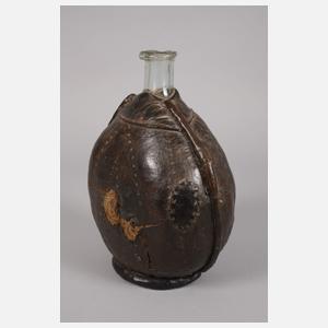 Zwei barocke Flaschen mit Lederhülle